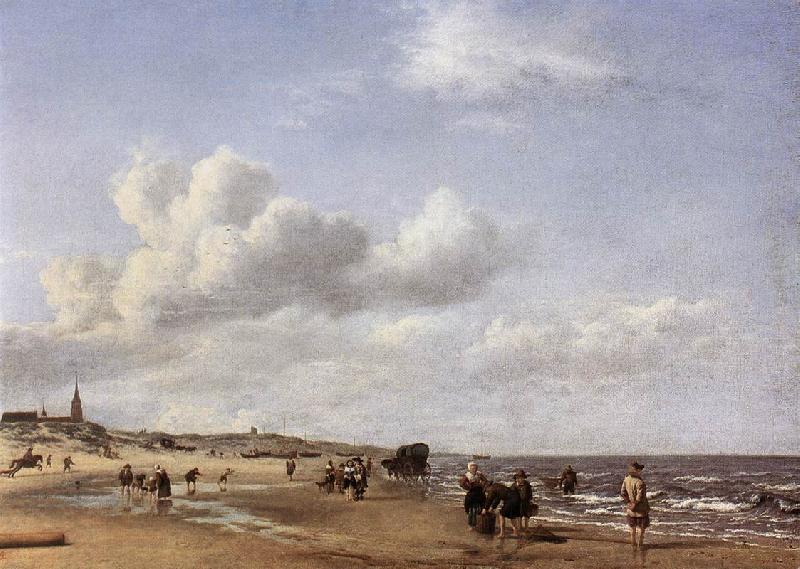 VELDE, Adriaen van de The Beach at Scheveningen wr oil painting picture